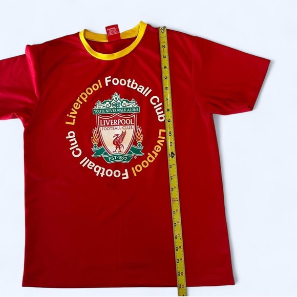 AWESOME - OFFICIAL - FC LIVERPOOL - RED AND YELLOW RINGER T SHIRT - YOUTH LARGE - Picture 5 of 8